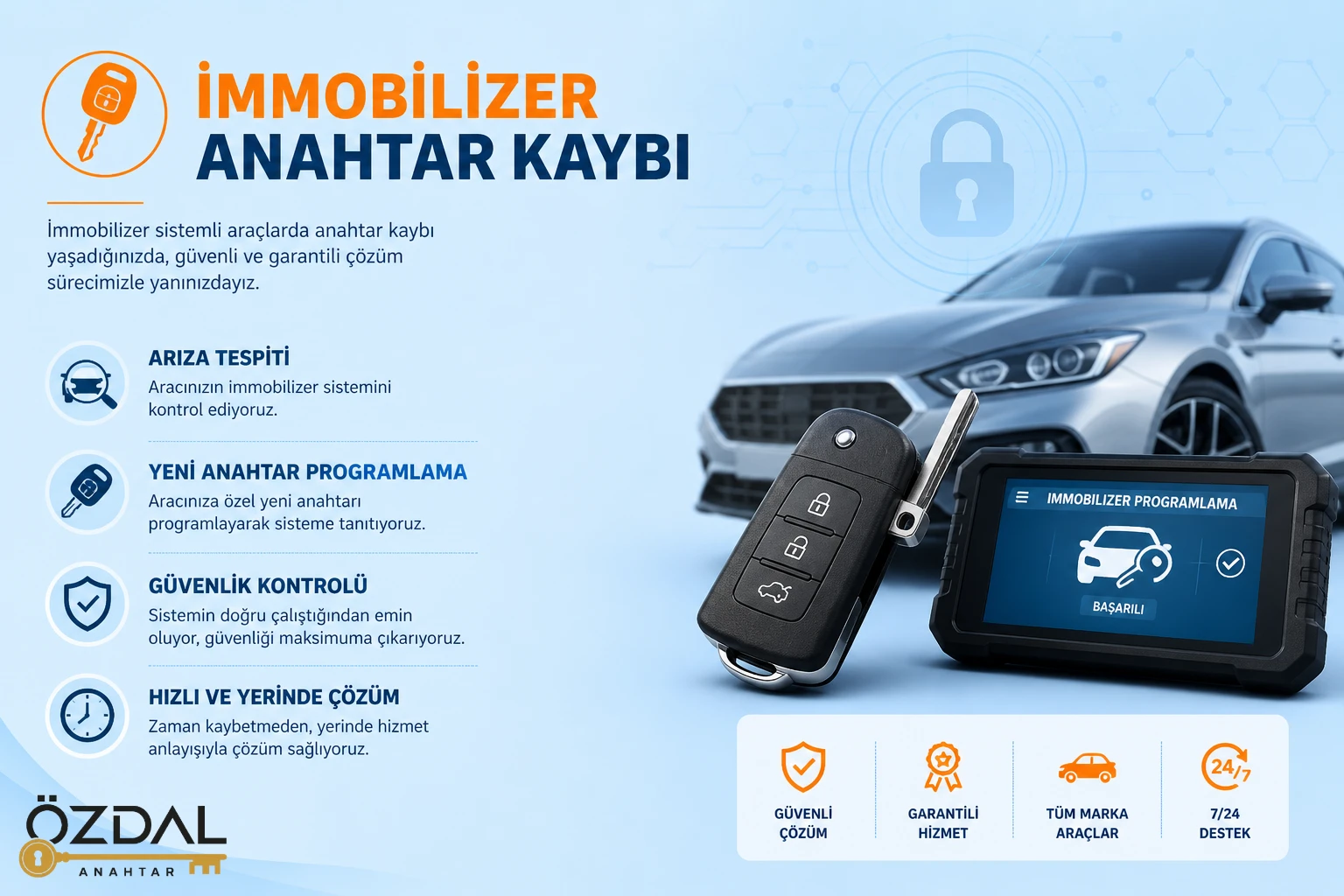 İmmobilizer Anahtar Kaybı - Ortaca Çilingir